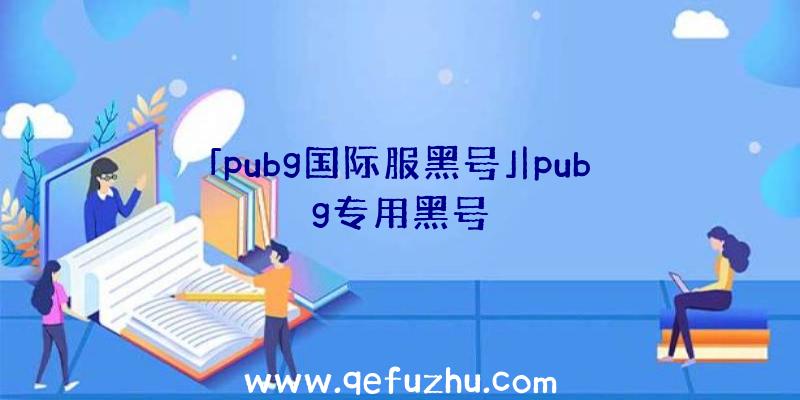 「pubg国际服黑号」|pubg专用黑号